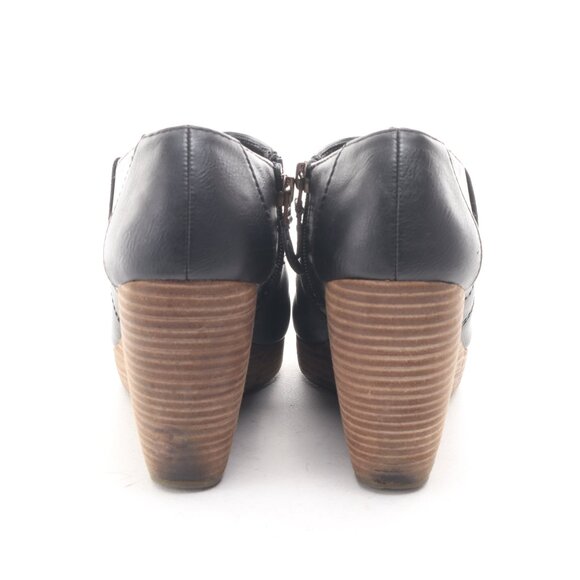 Dr. Scholl‘s Women Vegan Leather HARLIE Ankle Bootie Wedges 7 Black/Brown - Picture 9 of 16